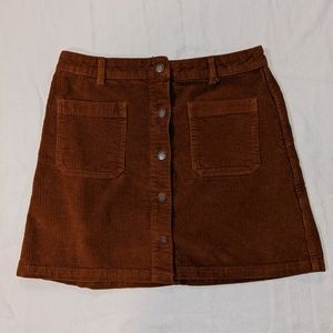 Corduroy Button Up Skirt
